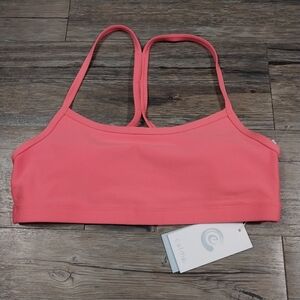 Johnny Was Calme Endurance Cross Back Sports Bra Coral Pink Wirefree Sports Bra